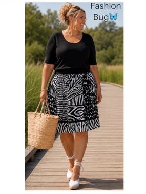 2X Fashion Bug Pull On Elastic Waist Slip Skirt